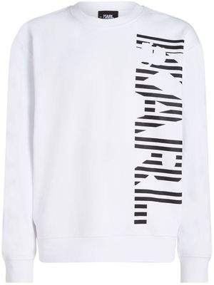 Karl Lagerfeld vertical-logo organic-cotton sweatshirt - White