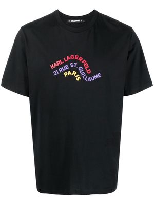 Karl Lagerfeld wave logo-print T-shirt - Black