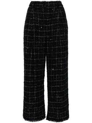 Karl Lagerfeld wide-leg bouclé trousers - Black