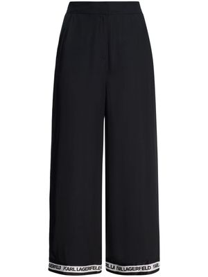 Karl Lagerfeld wide-leg satin trousers - Black