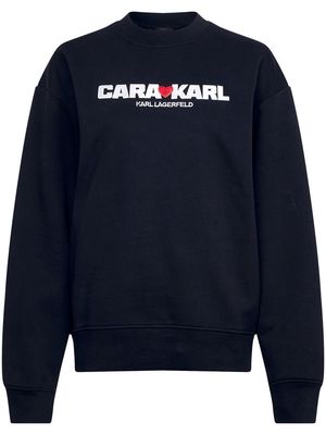 Karl Lagerfeld x Cara Delevingne logo-print sweatshirt - Black