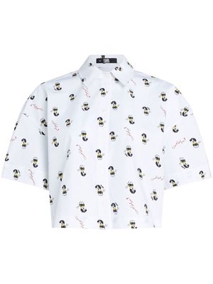 Karl Lagerfeld x Disney printed crop shirt - White