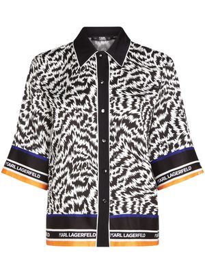 Karl Lagerfeld zebra-print pajama shirt - Neutrals