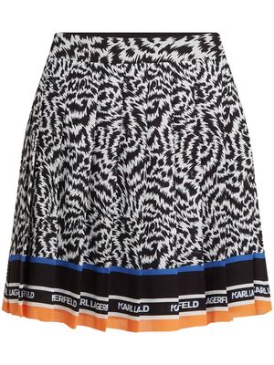 Karl Lagerfeld zebra-print pleated miniskirt - Black