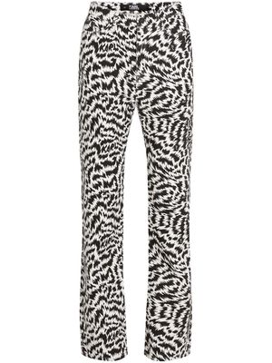 Karl Lagerfeld zebra-print straight-leg jeans - Black