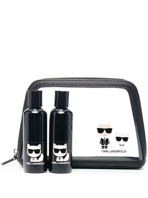 Karl Lagerfeld zip-up makeup bag - Black