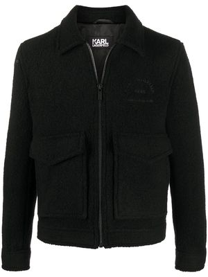 Karl Lagerfeld zip-up wool blend jacket - Black