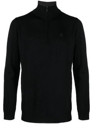 Karl Lagerfeld zip-up wool jumper - Black