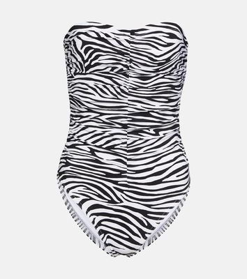 Karla Colletto Basics zebra-print ruched swimsuit