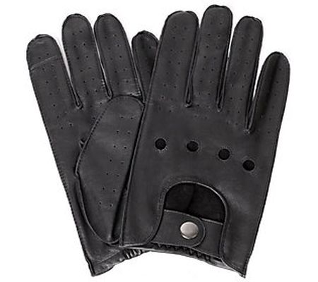 Karla Hanson Men's Leather Touch Screen Driving Gloves