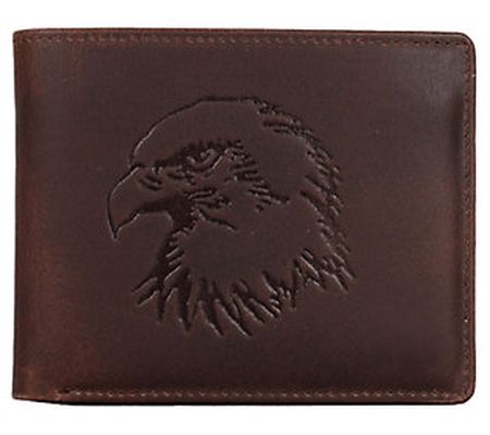 Karla Hanson Men's Leather Wallet with Eagle