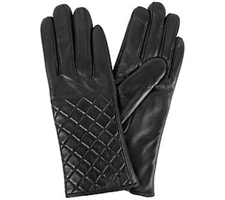 Karla Hanson Women's Quilted Leather Touch Scre en Gloves