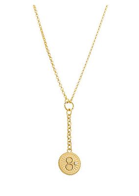 Karma 18K Yellow Gold & 0.02 TCW Diamond "8" Medallion Y Necklace