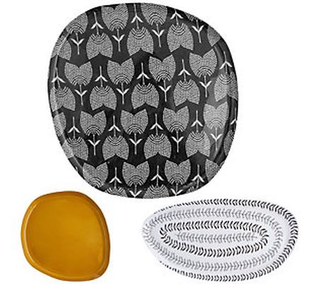 Karma Gifts Set of 3 Coastal Enamel Trays