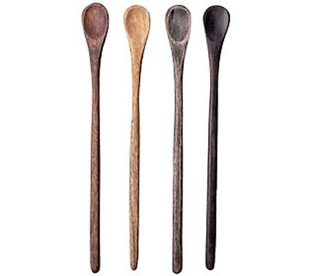 Karma Gifts Set of 4 Wood Tasting Spoon