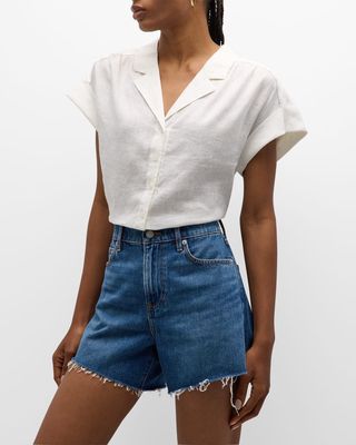 Kasa Short-Sleeve Linen Top