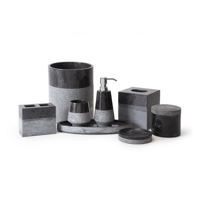 Kassatex Crosby Bath Accessory Collection in Black/Grey Soap