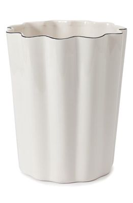 Kassatex Le Marais Porcelain Wastebasket in White/Black