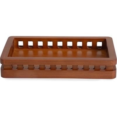 Kassatex Osaka Acacia Wood Soap Dish in Medium Brown 