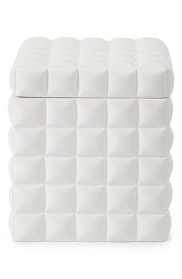 Kassatex Piazza Cotton Ball Jar in White