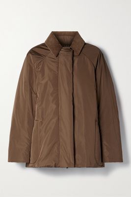 Kassl Editions - Corduroy-trimmed Padded Shell Jacket - Brown
