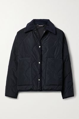 Kassl Editions - Corduroy-trimmed Quilted Padded Shell Jacket - Blue