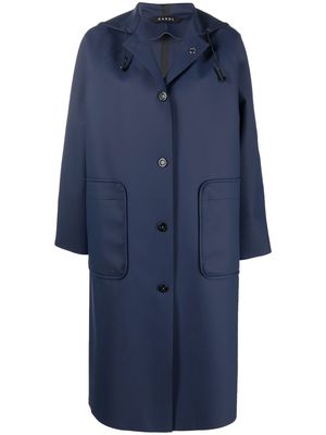 KASSL Editions hooded single-breasted trench coat - Blue