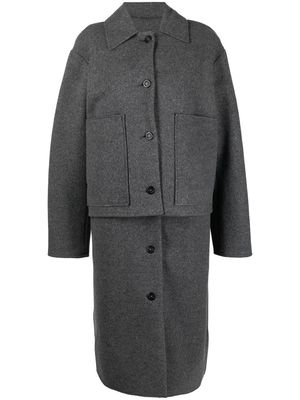 KASSL Editions Off-Shoudler wool coat - Grey