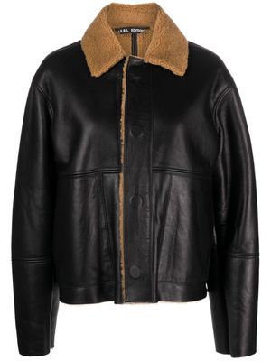 KASSL Editions panelled shearling jacket - Black
