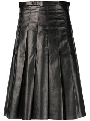 KASSL Editions pleated faux-leather midi skirt - Black