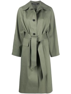 KASSL Editions spread-collar button-up single-breasted coat - Green