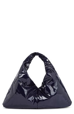 KASSL Small Anchor Lacquered Hobo in Navy