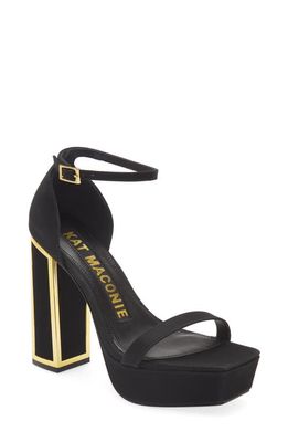KAT MACONIE Missy Ankle Strap Platform Sandal in Black/Gold