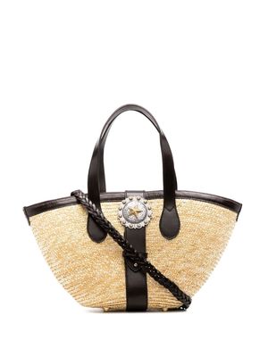 Kate Cate contrast-panel beach bag - Neutrals