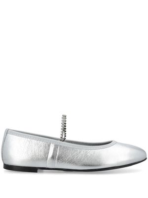 Kate Cate Juliette metallic leather ballerina shoes - Silver