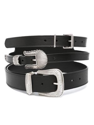 Kate Cate Threesome leather belt - Black