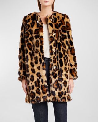 Kate Leopard-Print Faux Fur Coat