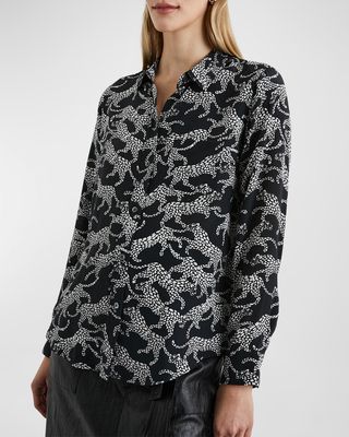 Kate Lynx-Printed Silk Shirt