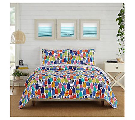 Kate Nelligan Buoys King Quilt Set - 3 Piece