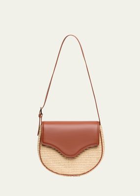 Kate Saddle Raffia Crossbody Bag