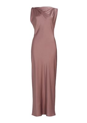 Kate Satin Draped Maxi Dress