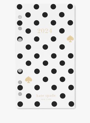 Kate Spade 2024 Personal Size Weekly & Monthly Calendar Refill, Black/ Cream