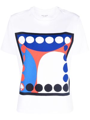 Kate Spade abstract-print cotton T-shirt - White