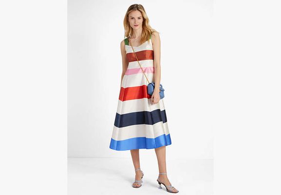 Kate Spade Adventure Stripe Grace Dress, French Cream Multi