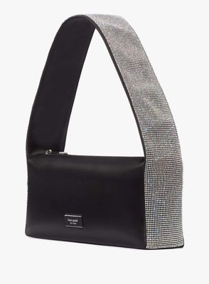 Kate Spade Afterparty Crystal Embellished Satin Shoulder Bag, Black