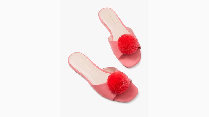 Kate Spade Amour Pom Slide, Pink Peppercorn