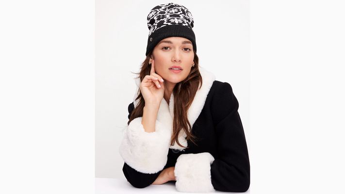 Kate Spade Arabesque Knit Beanie, Cream