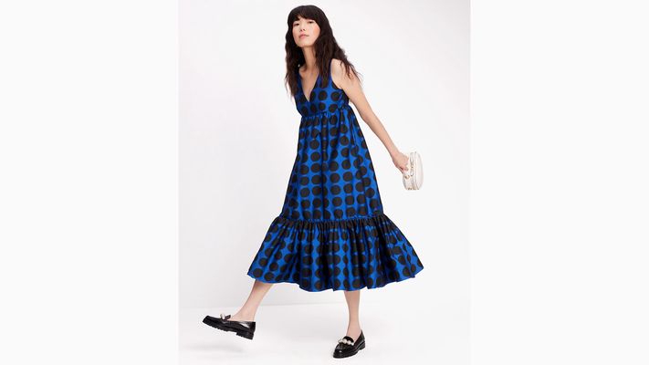 Kate Spade Art Dots Midi Dress, Stained Glass Blue