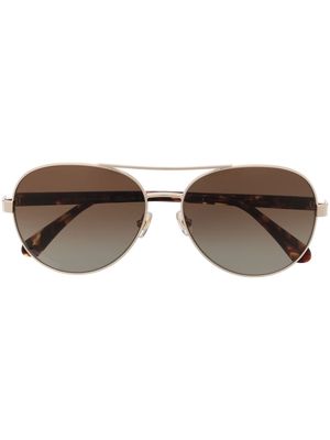 Kate Spade Averie tortoiseshell-effect round-frame sunglasses - Brown