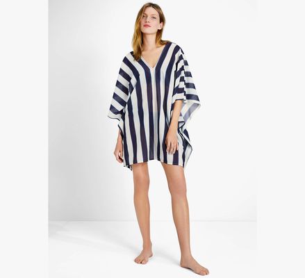 Kate Spade Awning Stripe Cover-Up Caftan, Rich Navy
